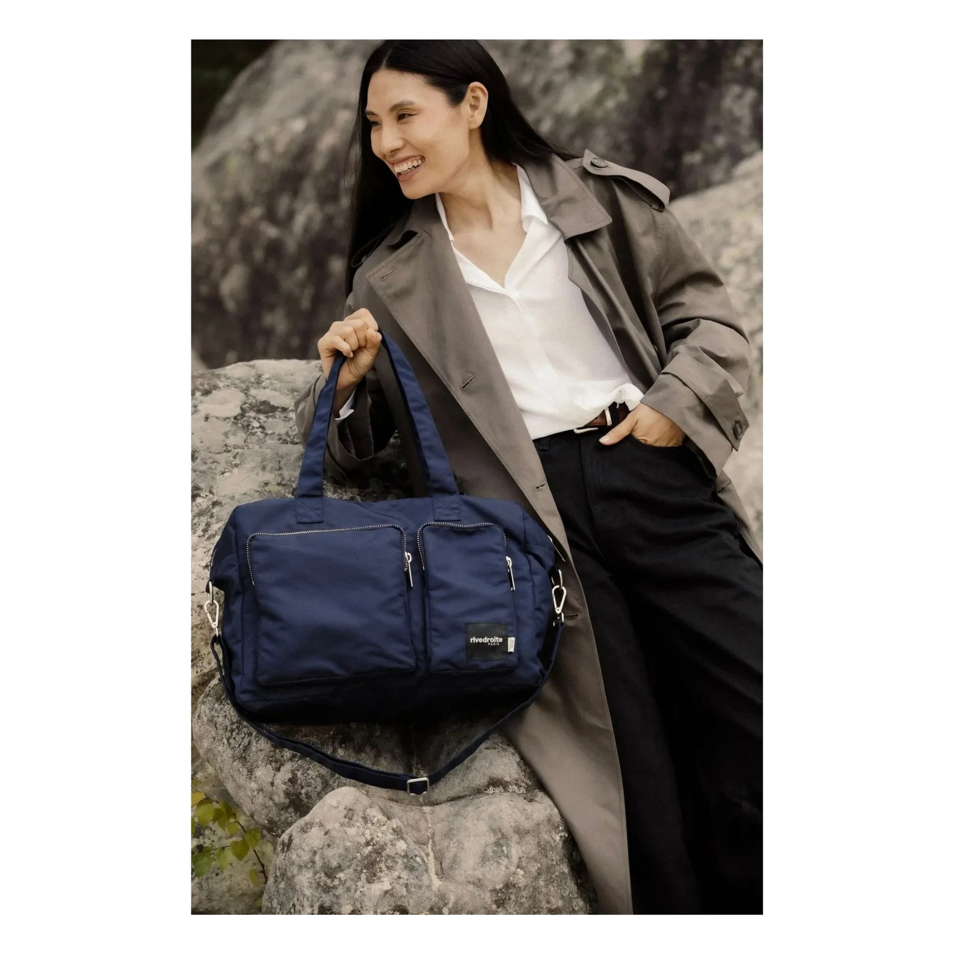 rivedroite - Keller Recycled Fiber 24 Hour Bag | Navy blue