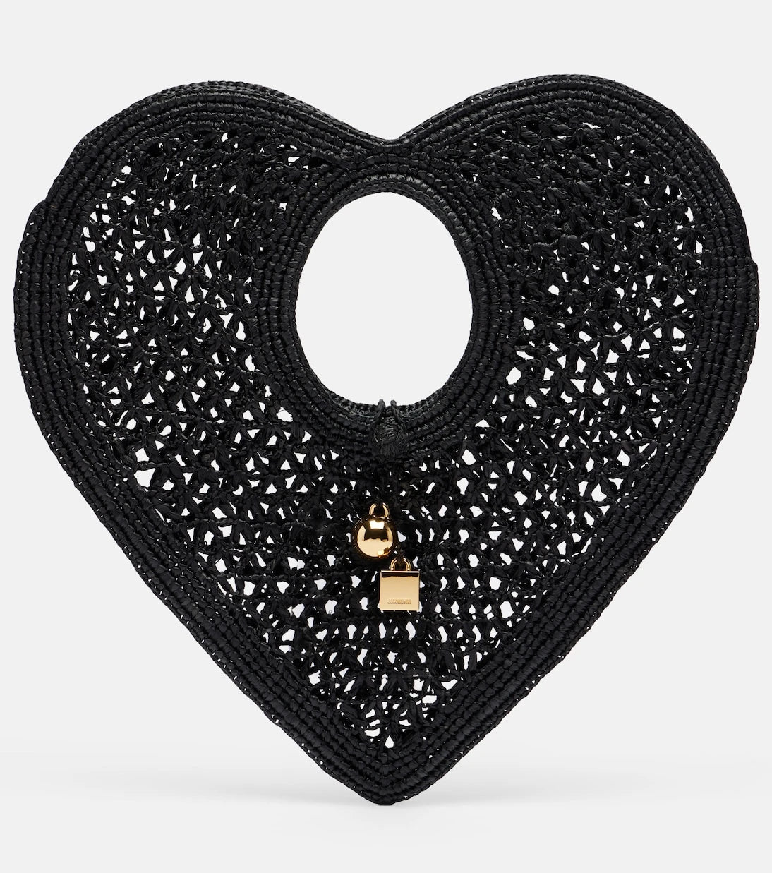 Jacquemus - Spiaggia Coeur Small raffia top-handle bag