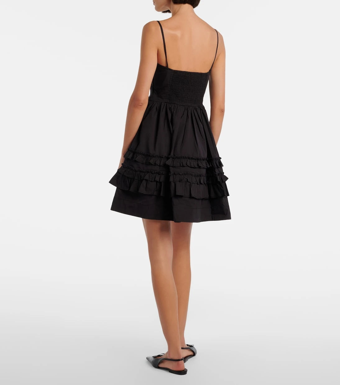Ganni - Ruffled cotton-blend minidress