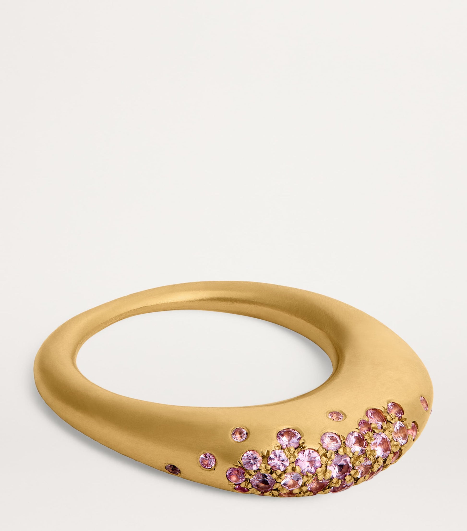 Nada Ghazal Small Yellow Gold and Pink Sapphire My Muse Urban Ring