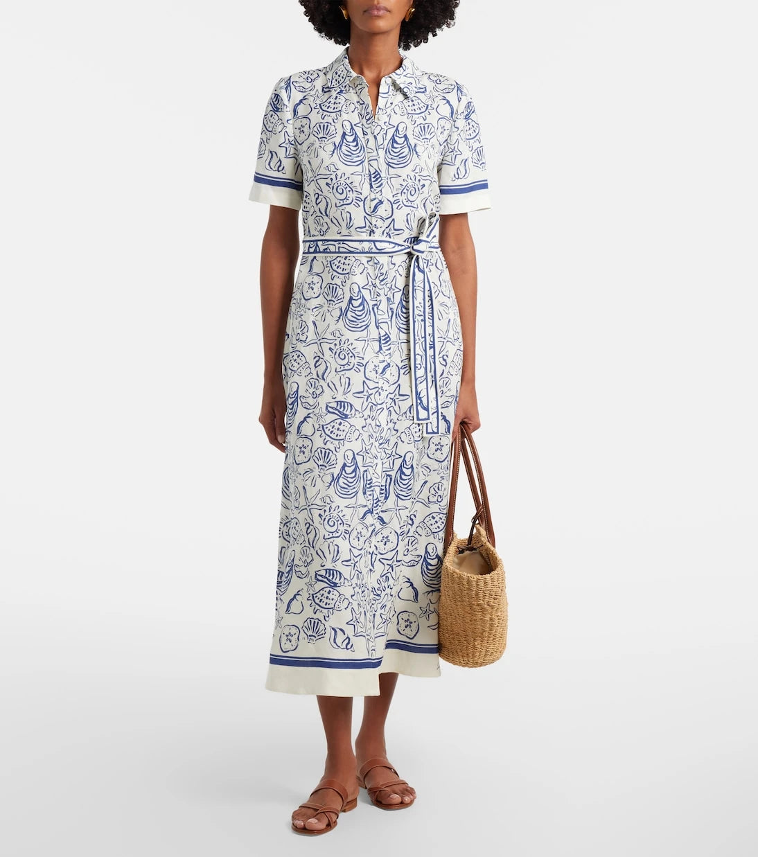 Simkhai - Audria printed linen-blend shirt dress