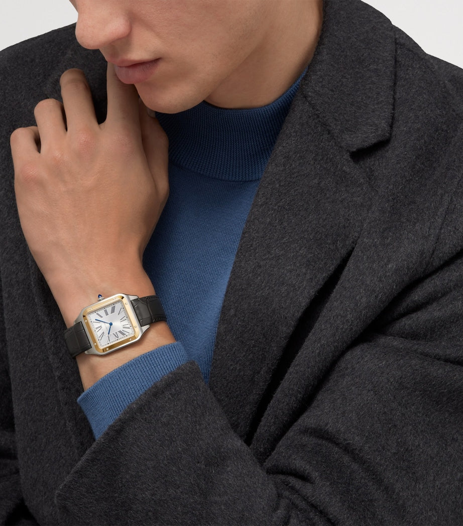 Extra Large Steel and Yellow Gold Santos-Dumont Watch 46.6mm