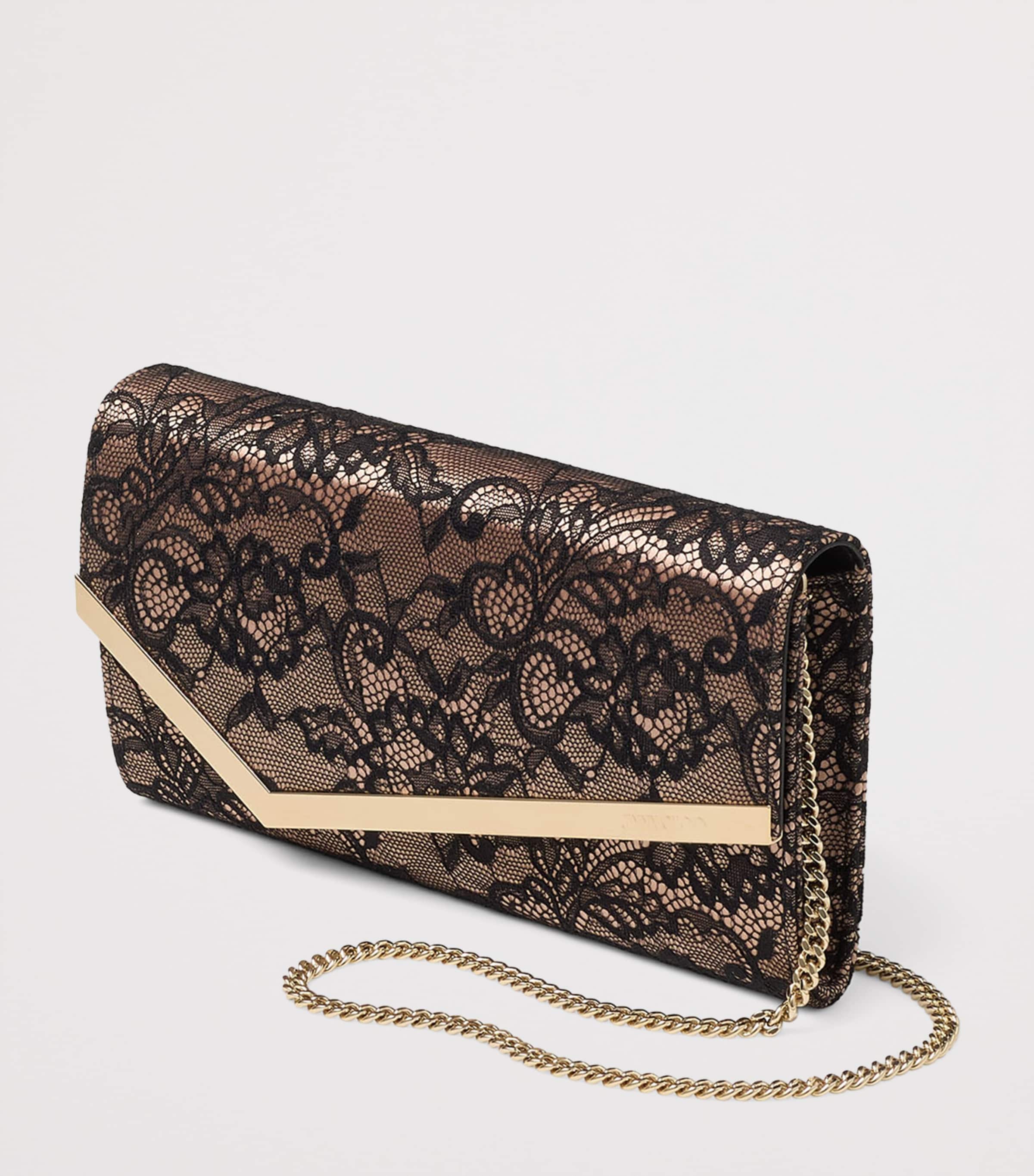 Lace Emmie Clutch Bag BLACK/BALLET PINK/LI