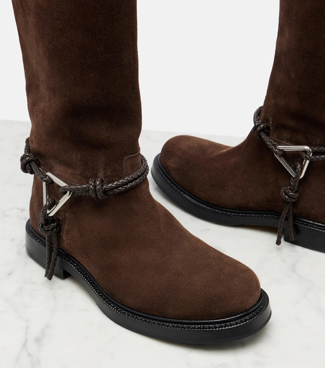Bottega Veneta - James Knot suede knee-high boots