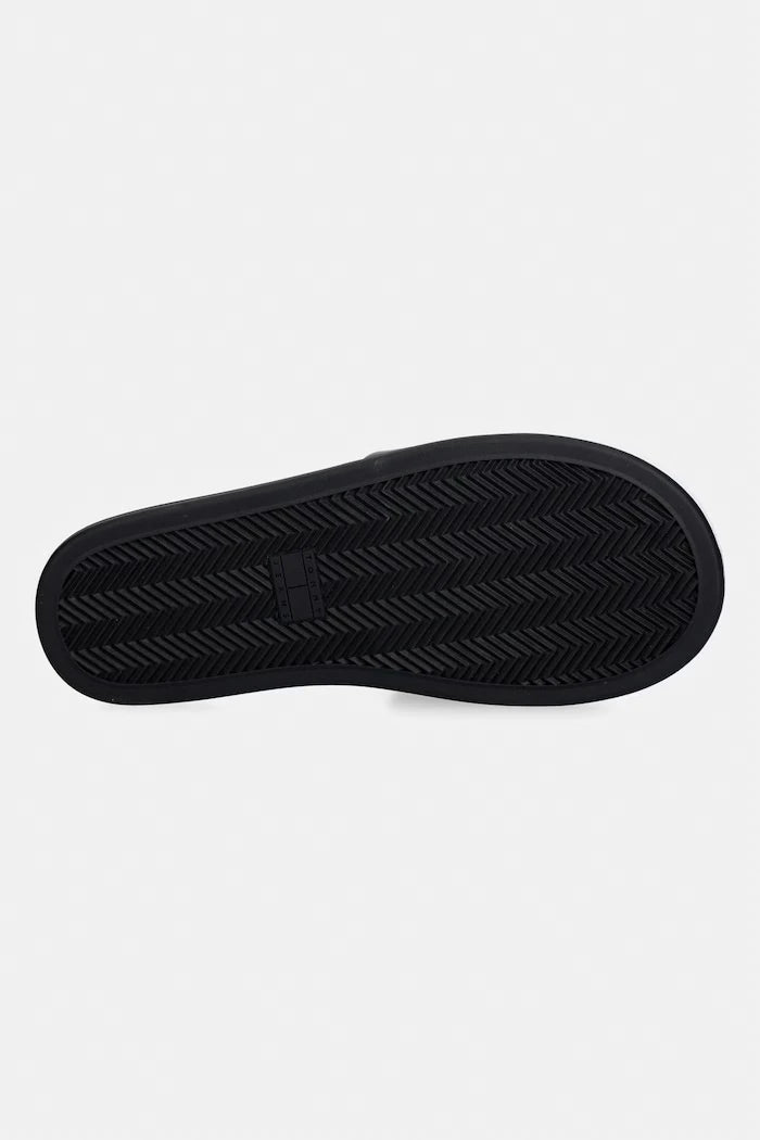 Tommy Jeans düz tabanlı kadın deri terlik TJW SOFT PADDED CASUAL SLIDE