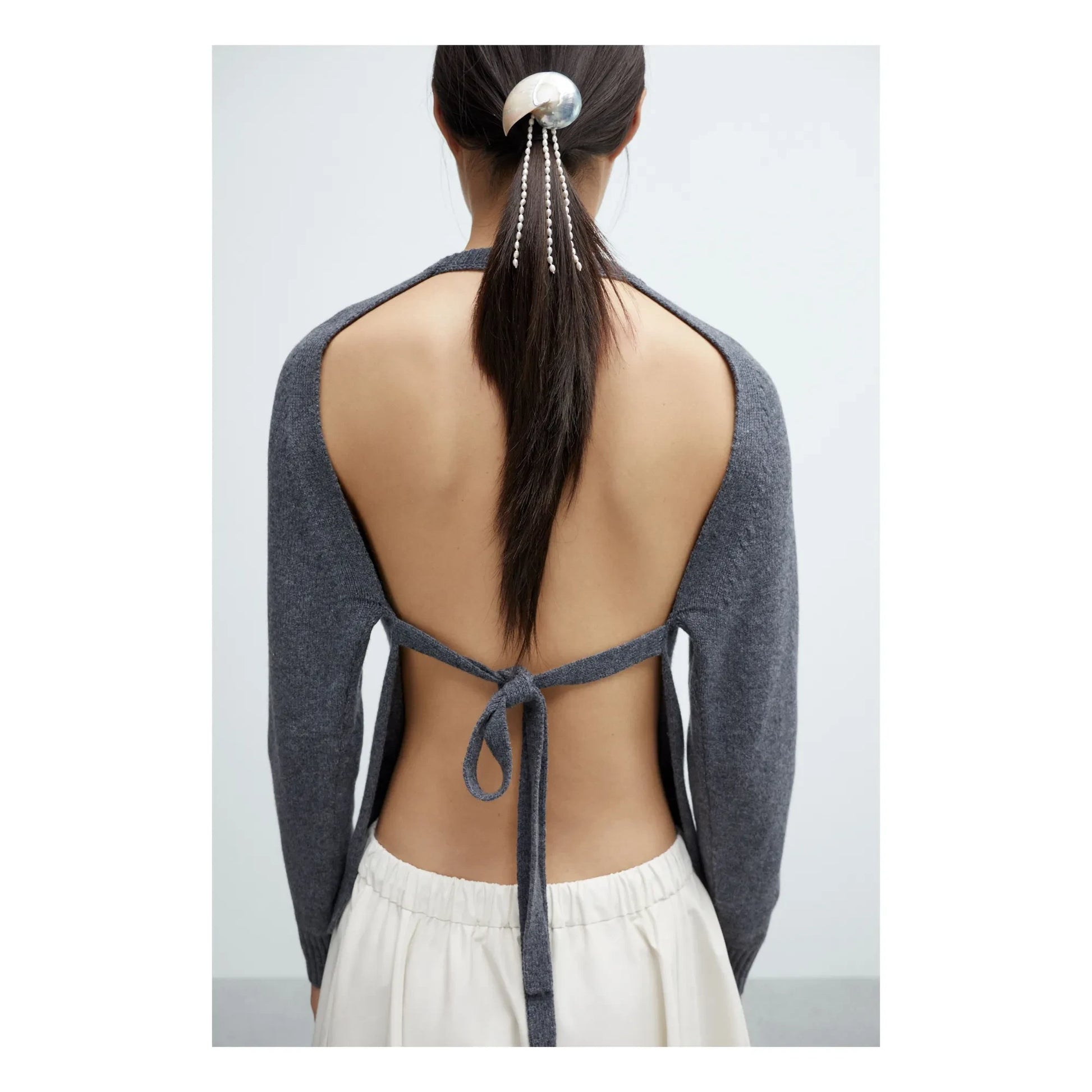 Cordera - Merino Wool Halter Sweater | Grey