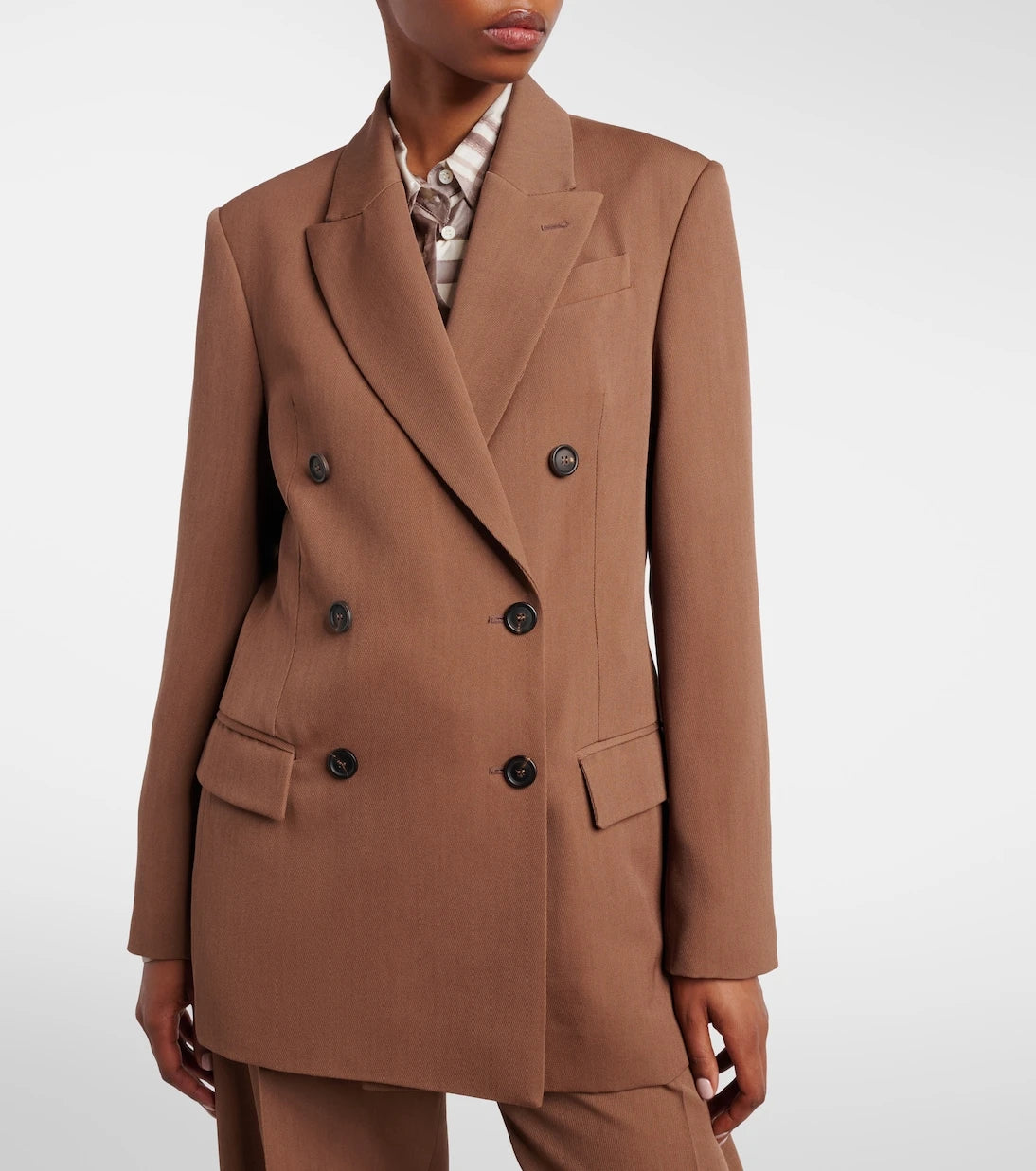 Brunello Cucinelli - Double-breasted wool-blend blazer