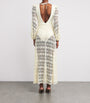 White Crocheted Embellished Maxi Dress