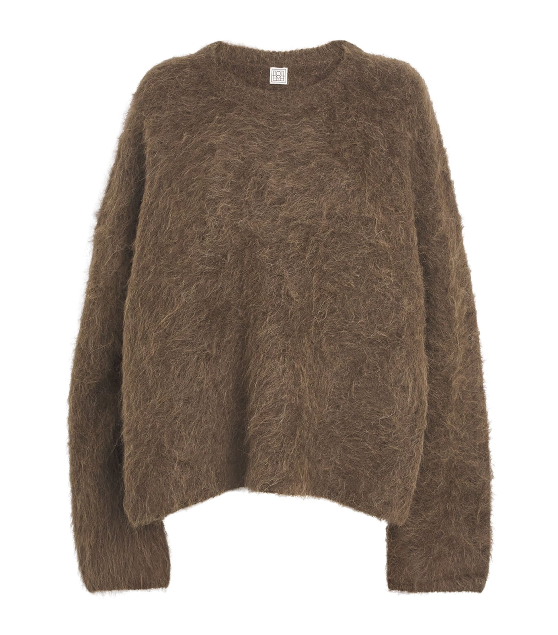 Brown Brushed Alpaca-Blend Sweater