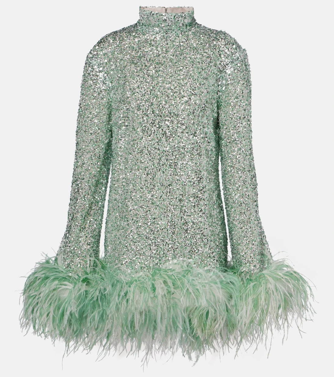 Taller Marmo - Gina sequined feather-trimmed minidress