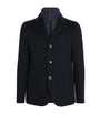 Navy Cashmere Insert-Detail Blazer