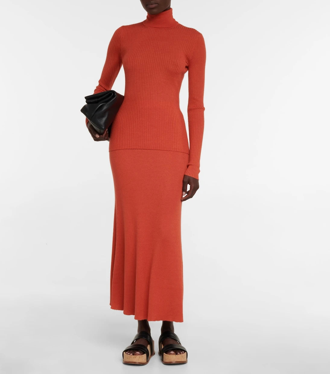 Gabriela Hearst - Epper ribbed-knit high-rise midi skirt