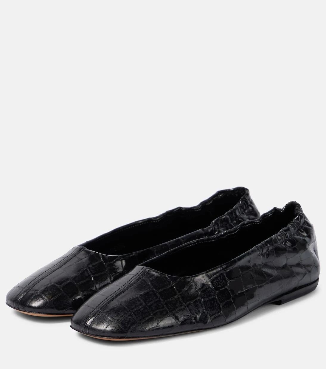 Dries Van Noten - Croc-effect leather ballet flats