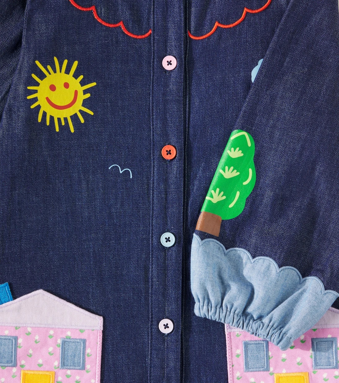 Stella McCartney Kids - Printed patch-appliqué denim dress