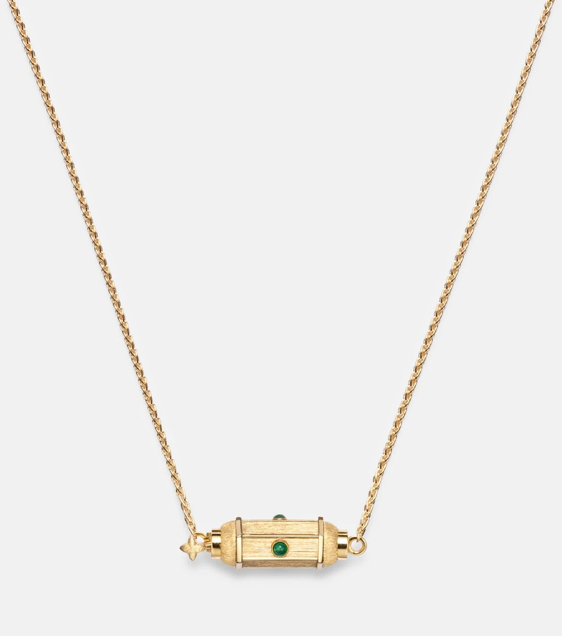Marie Lichtenberg - Coco Micro 18kt gold locket necklace with emeralds