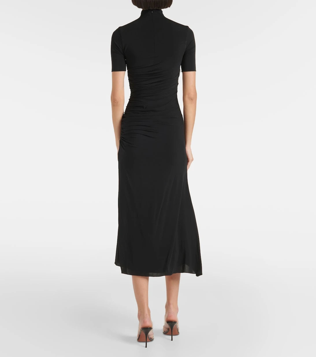 Alaïa - Draped asymmetric midi dress
