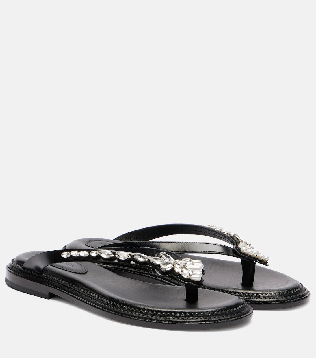 Simone Rocha - Embellished leather thong sandals