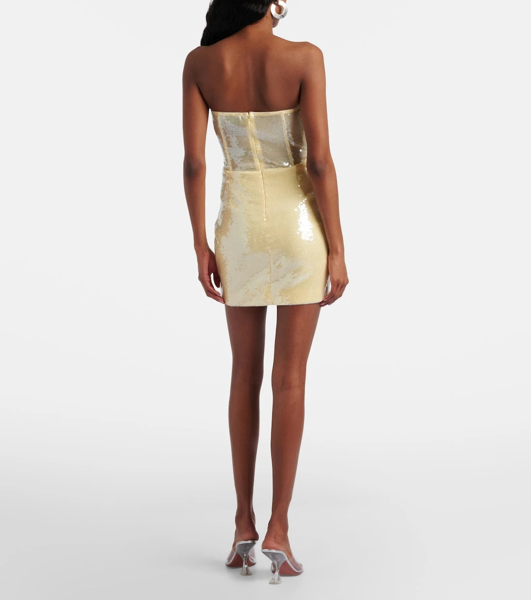 The New Arrivals Ilkyaz Ozel - Sequined draped strapless minidress