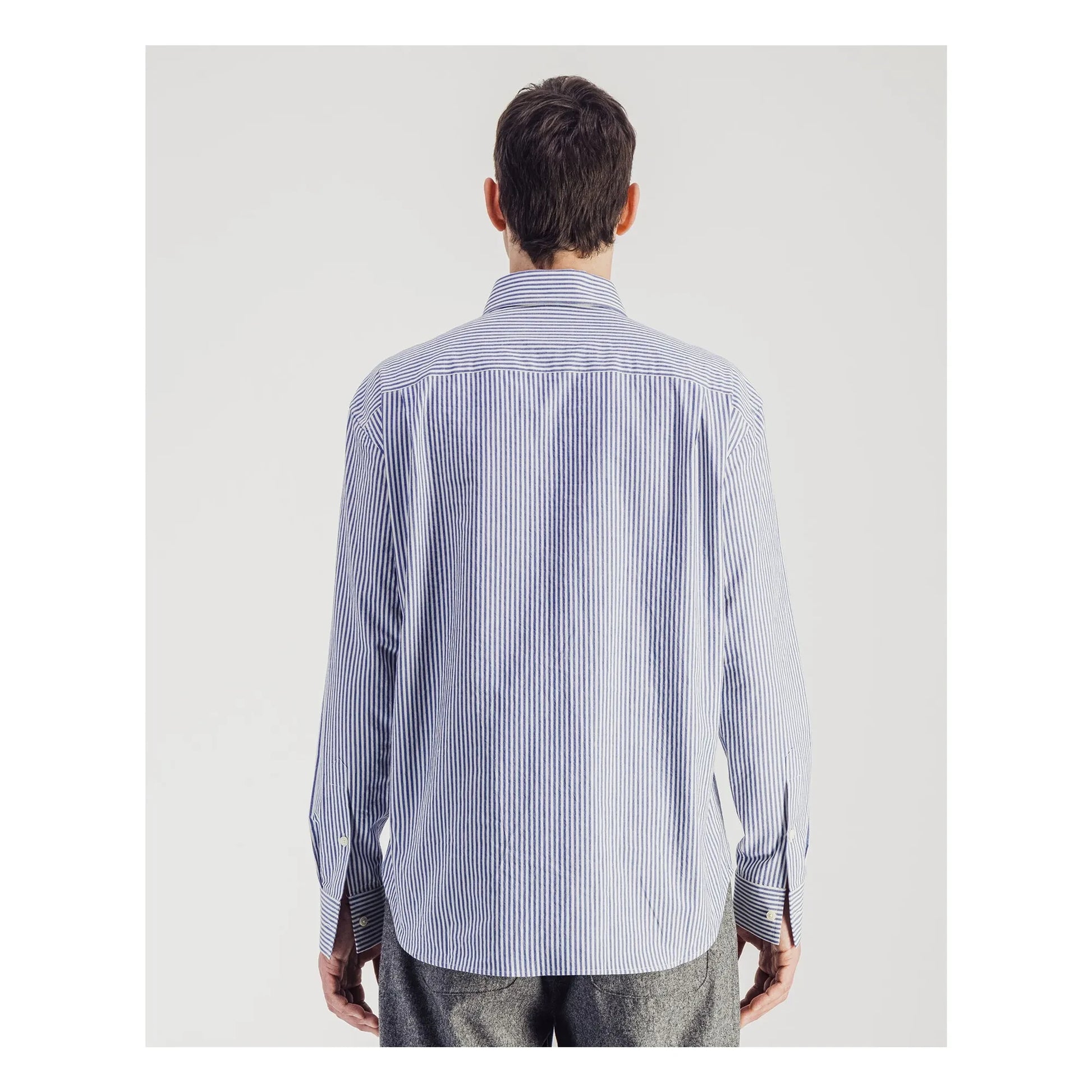 Parages - Striped Daily Shirt Cotton Poplin | Blue