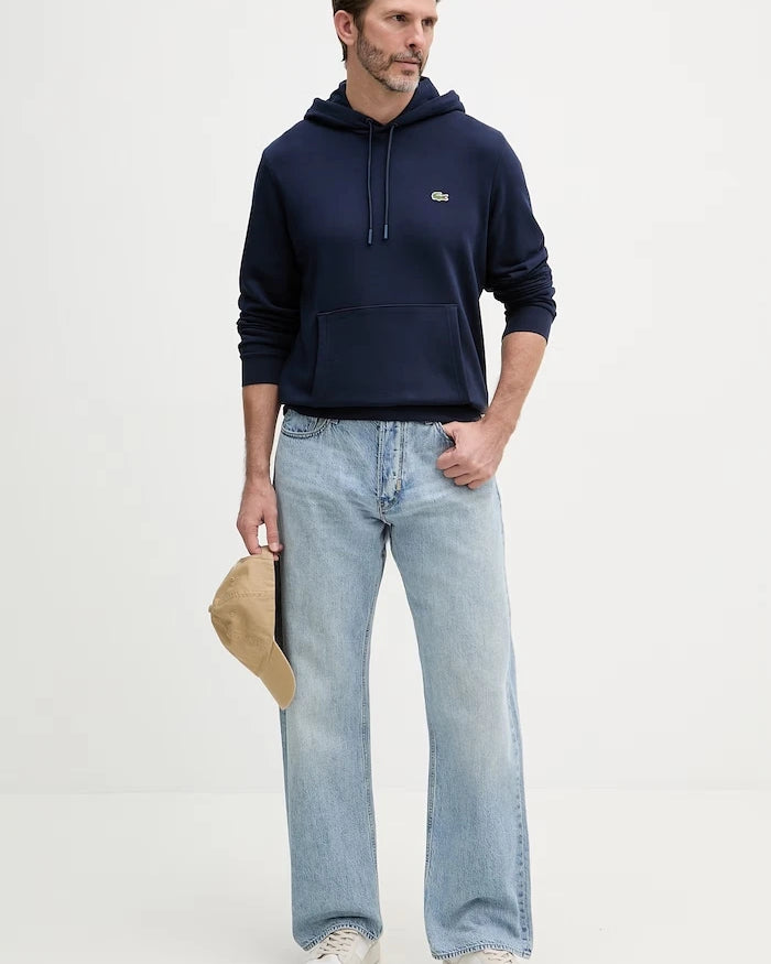 Pamuklu kapüşonlu Lacoste sweatshirt