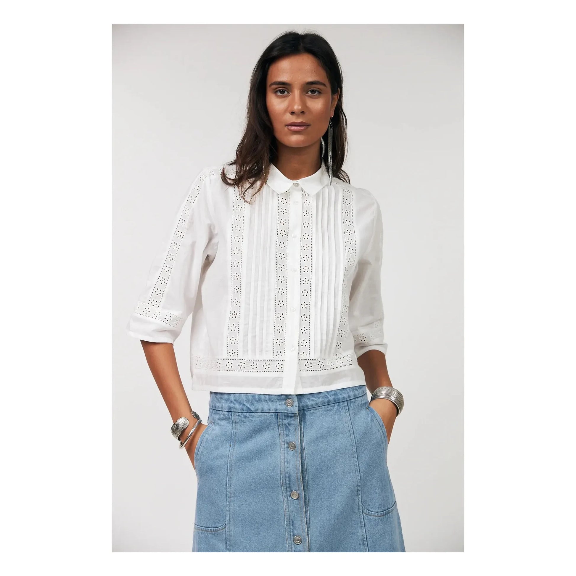 Lollys Laundry - Amora Cotton shirt | White
