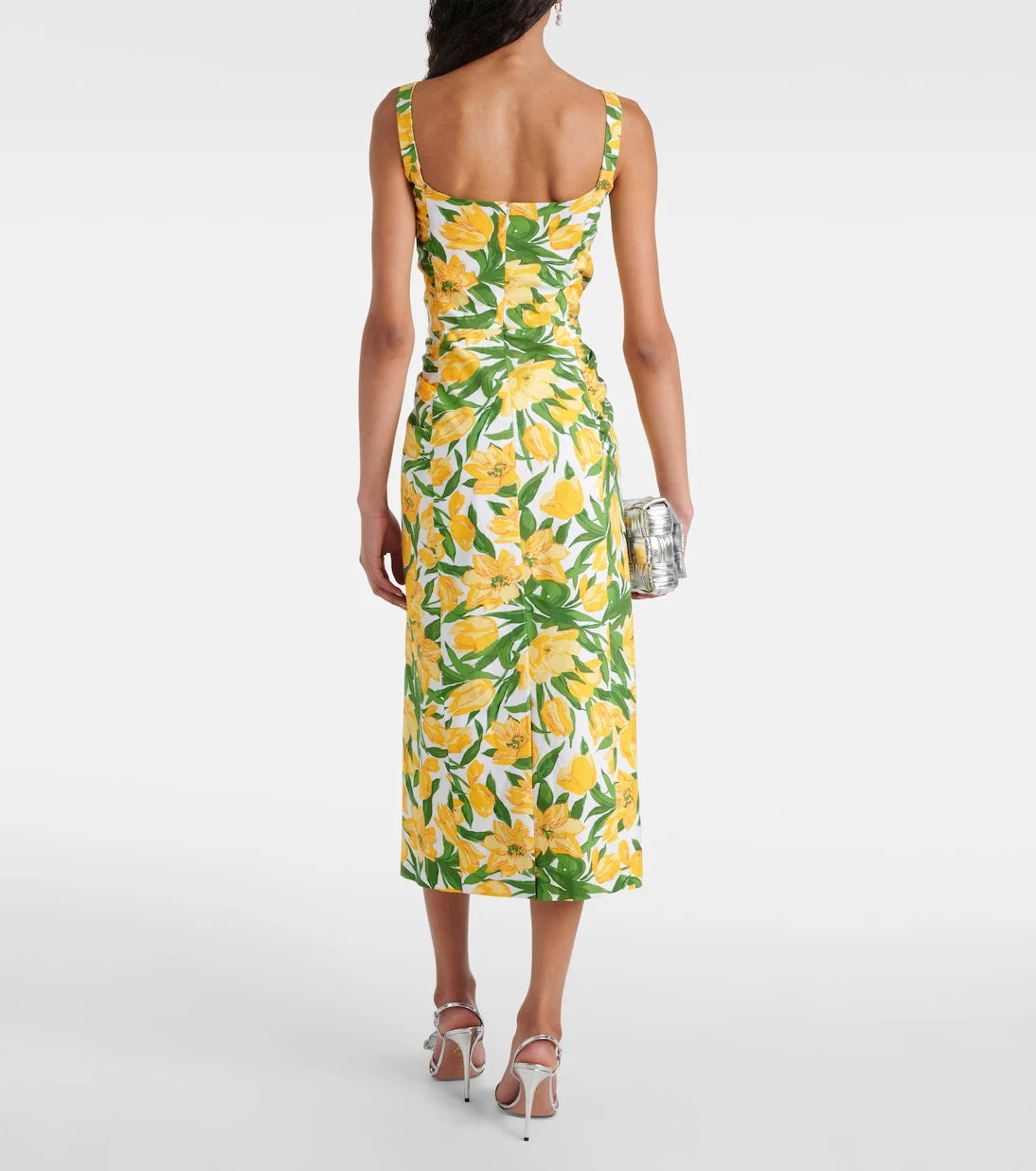 Carolina Herrera - Floral ruched poplin midi dress