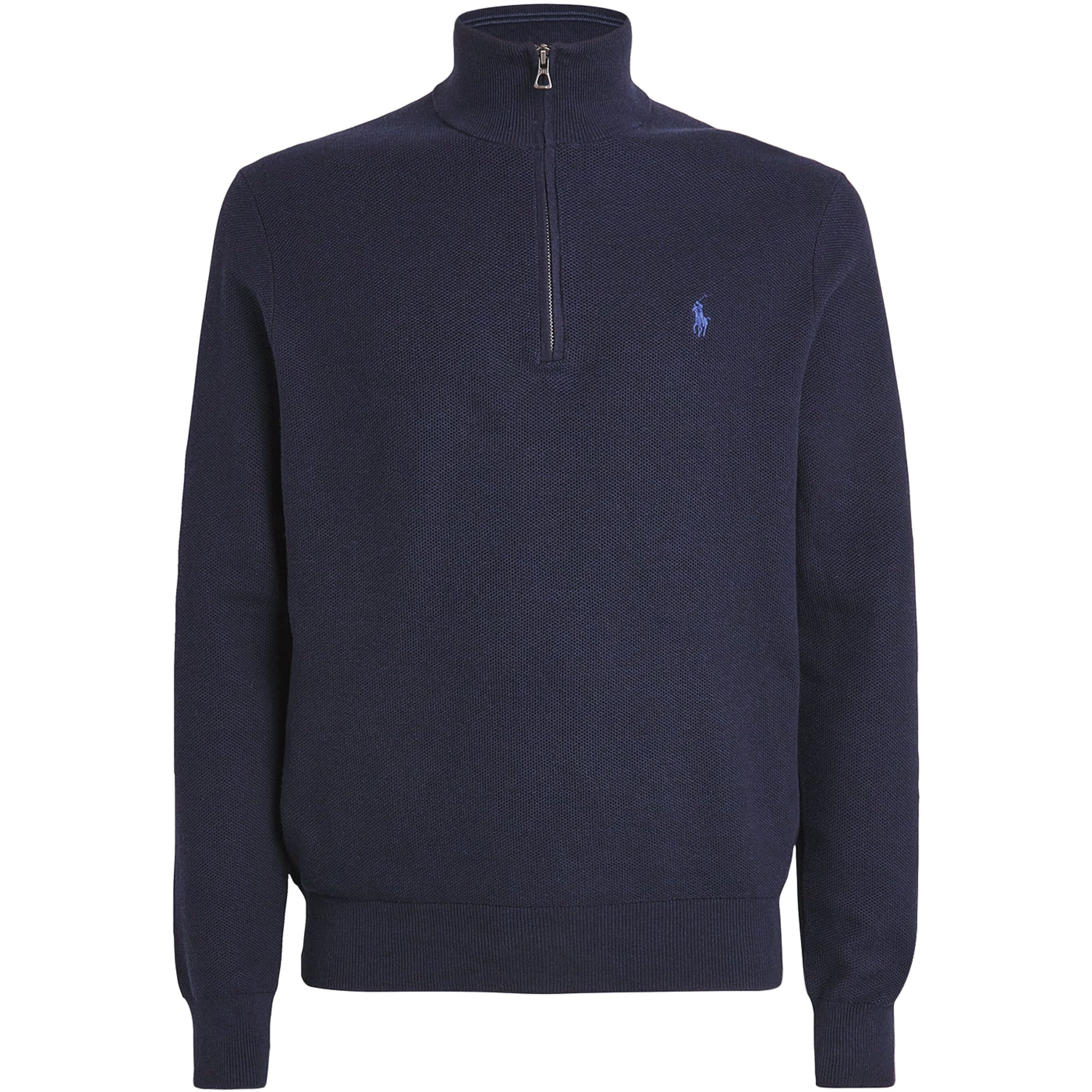 Polo Ralph Lauren Navy Cotton Quarter-Zip Sweatshirt