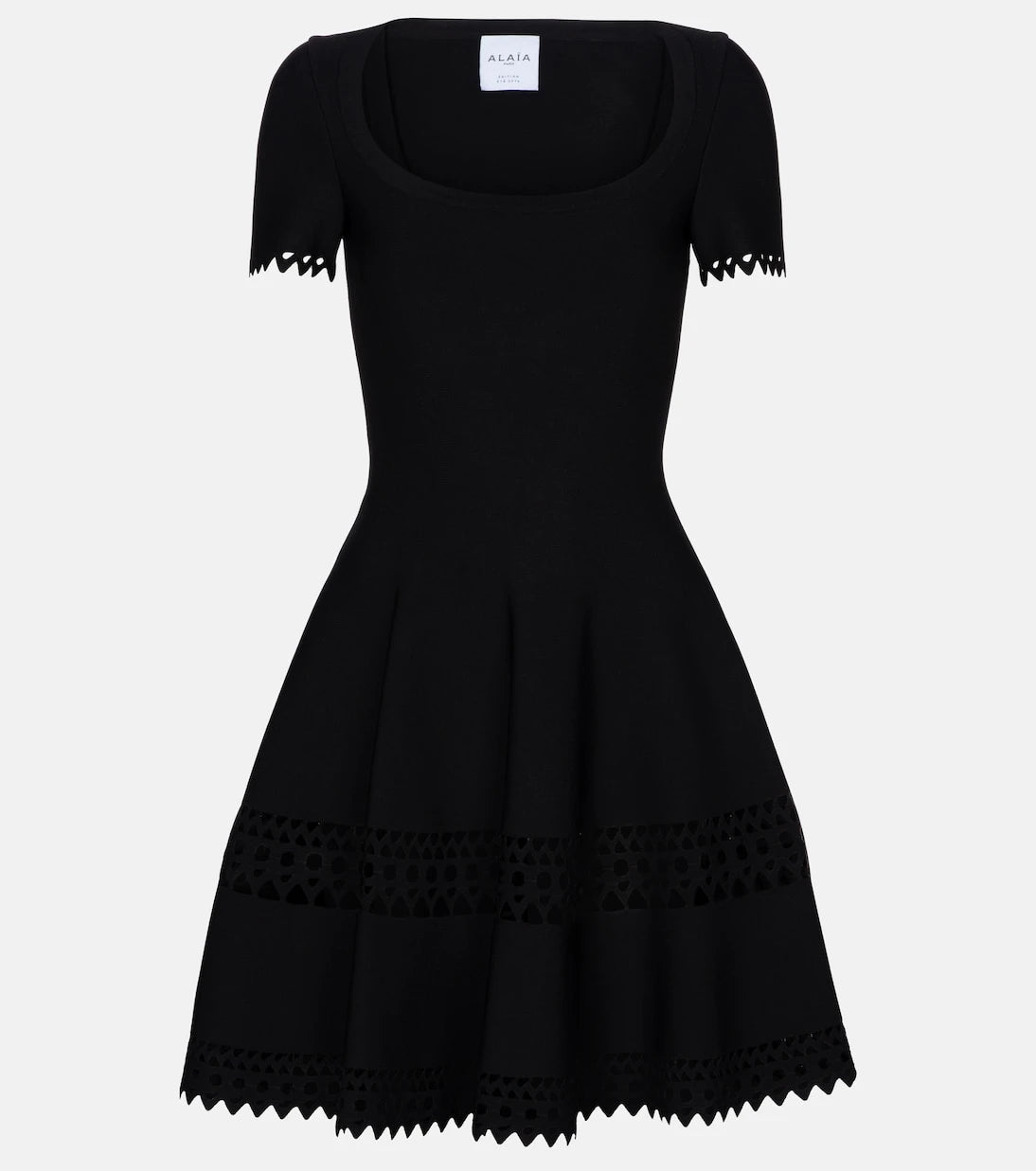 Alaïa - فستان قصير فيين من الجيرسي المطاطي
