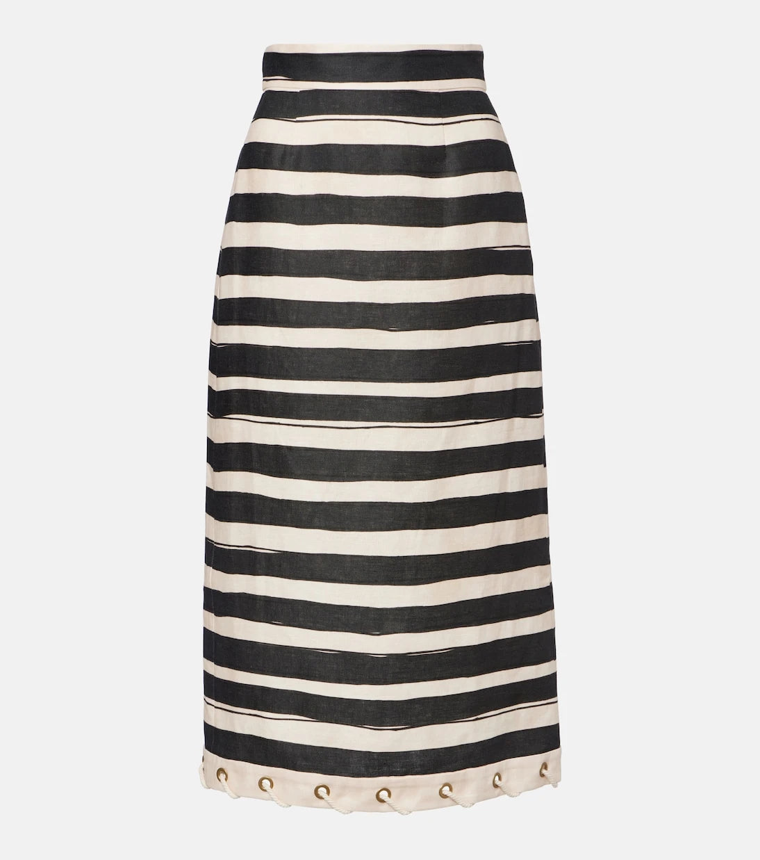 Zimmermann - Rebellion striped linen midi skirt
