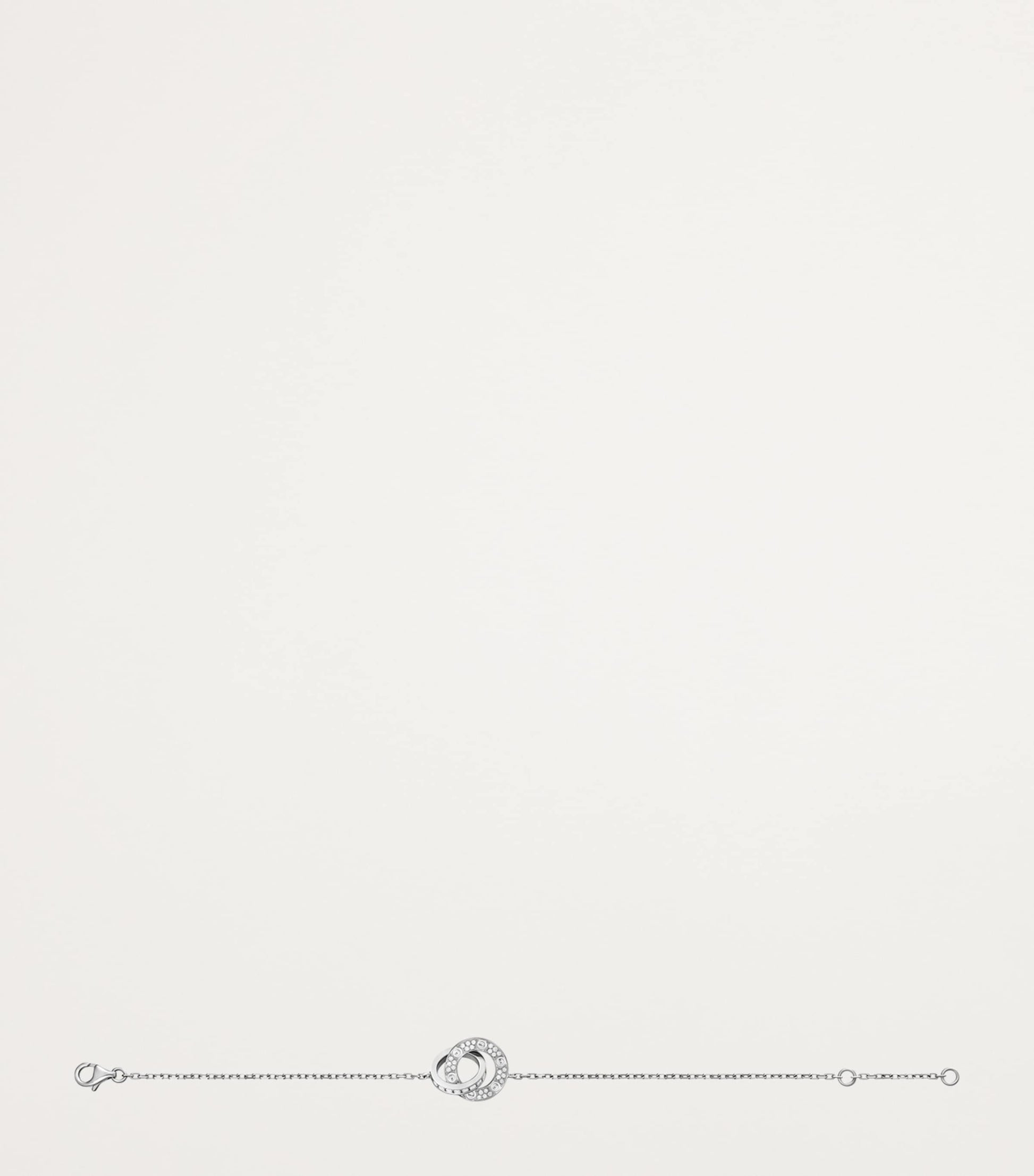 White Gold and Diamond LOVE Chain Bracelet