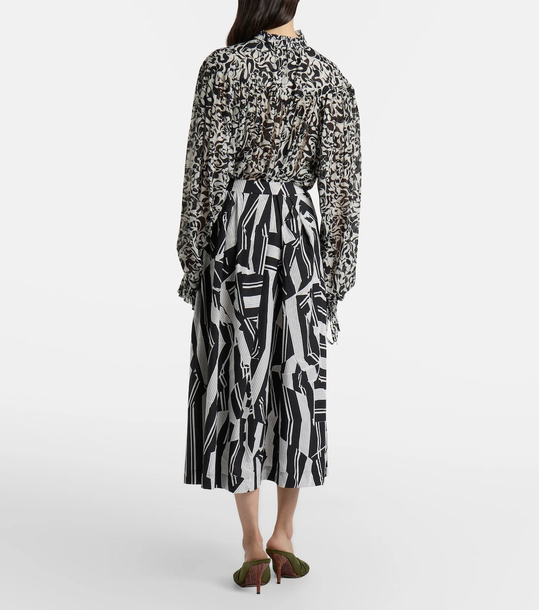 Dries Van Noten - Printed cotton midi skirt