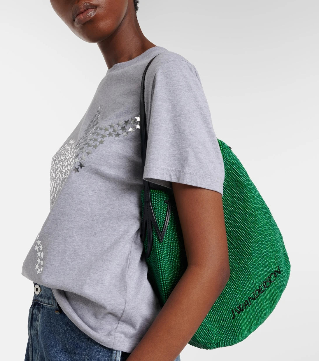 JW Anderson - Bulb Small beaded leather-trimmed shoulder bag
