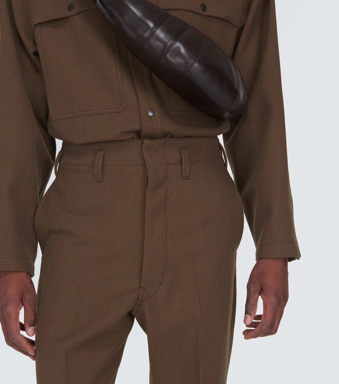 Lemaire - Maxi cotton and wool chinos
