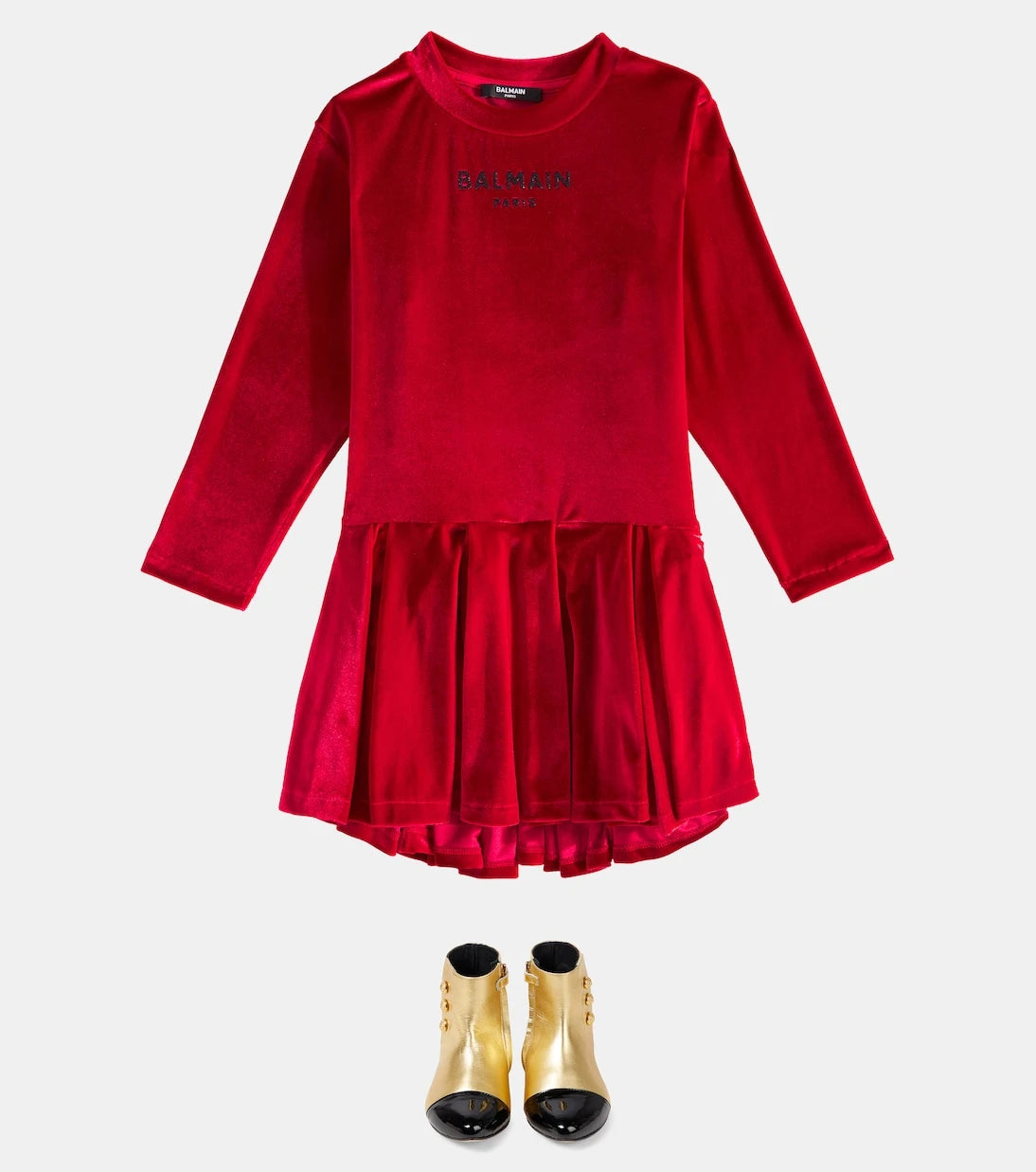 Balmain Kids - فستان مخملي