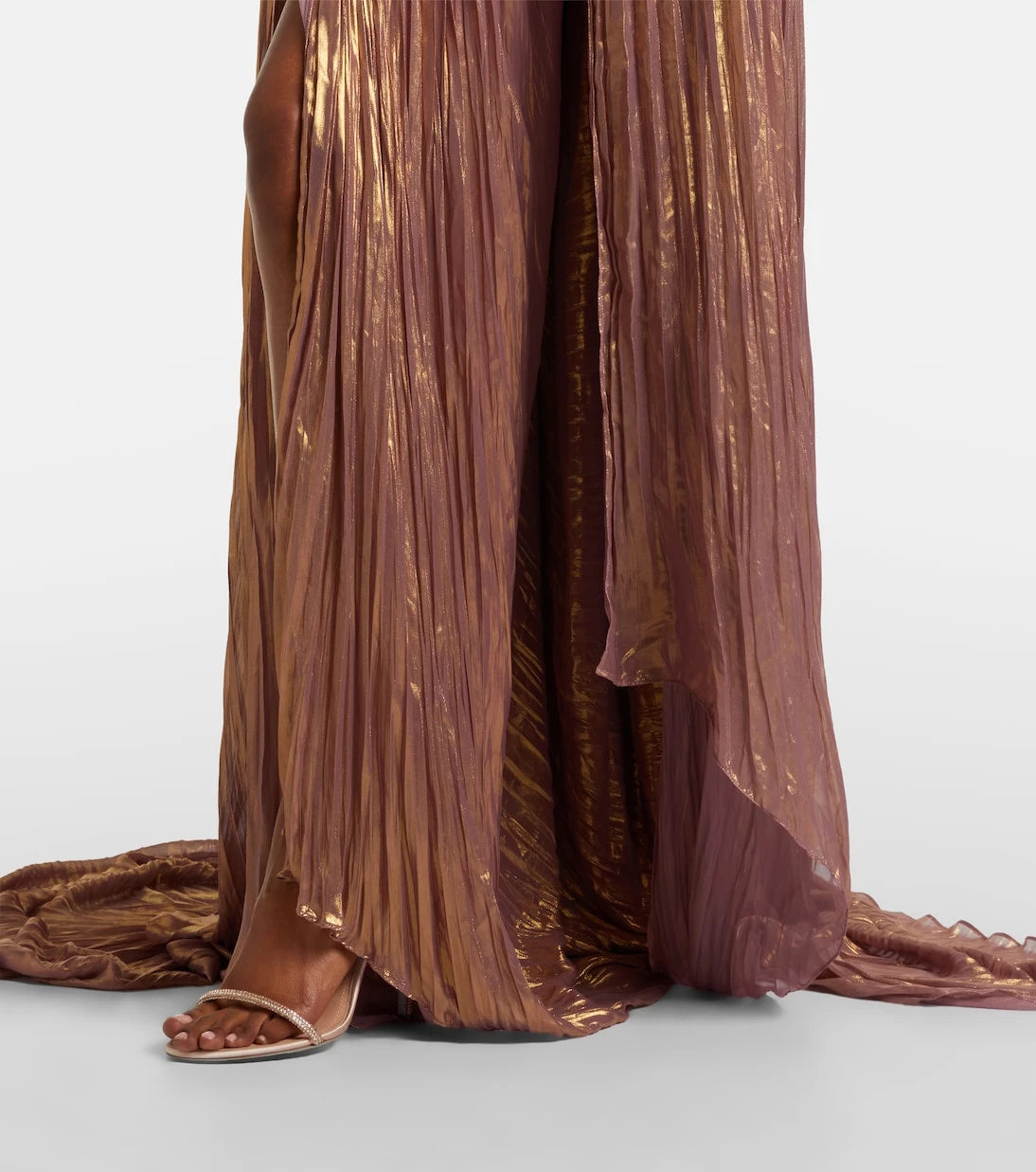 Marmar Halim - Caped pleated bustier gown