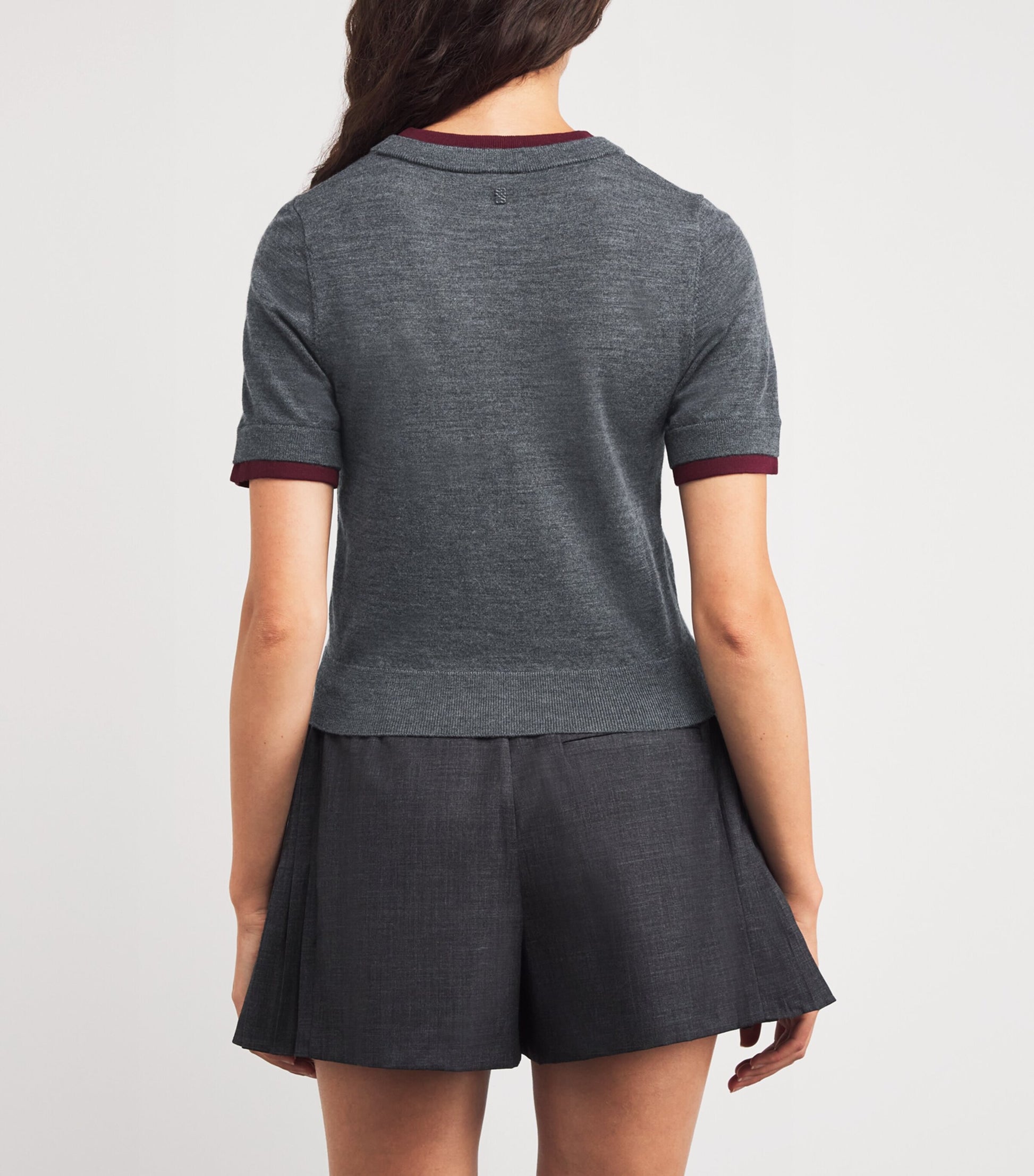 Sandro Paris Black Wool Short-Sleeve Sweater