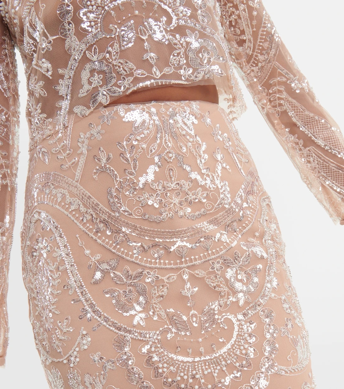 Self-Portrait - Embellished flared maxi skirt