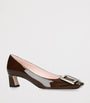 Roger Vivier Brown Patent Leather Belle Vivier Trompette Pumps 45