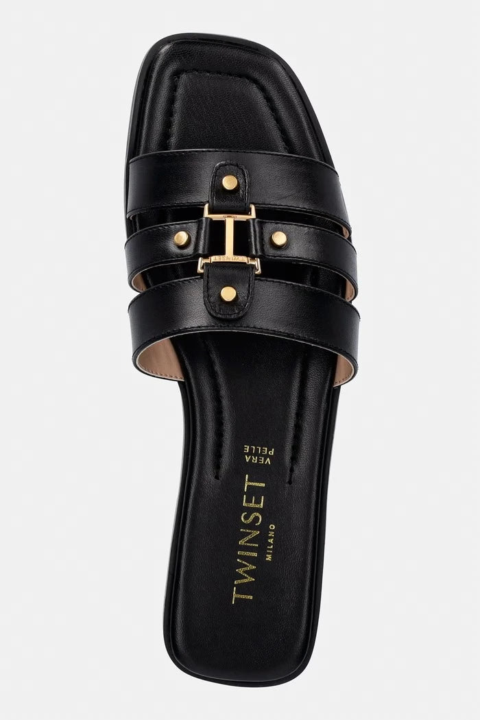 Twinset Deri Terlikler