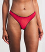 Gilda & Pearl Red Silk Pom-Pom Brief Encounter Thong