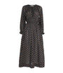 DÔEN Black Organic Cotton Voile Delfina Midi Dress