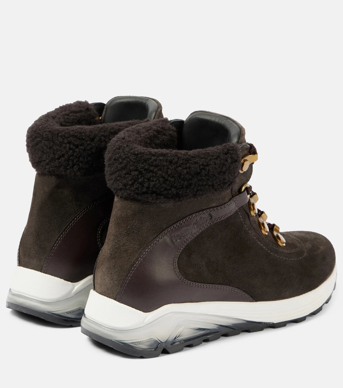 See By Chloé - Brett shearling-trimmed suede hiking boots