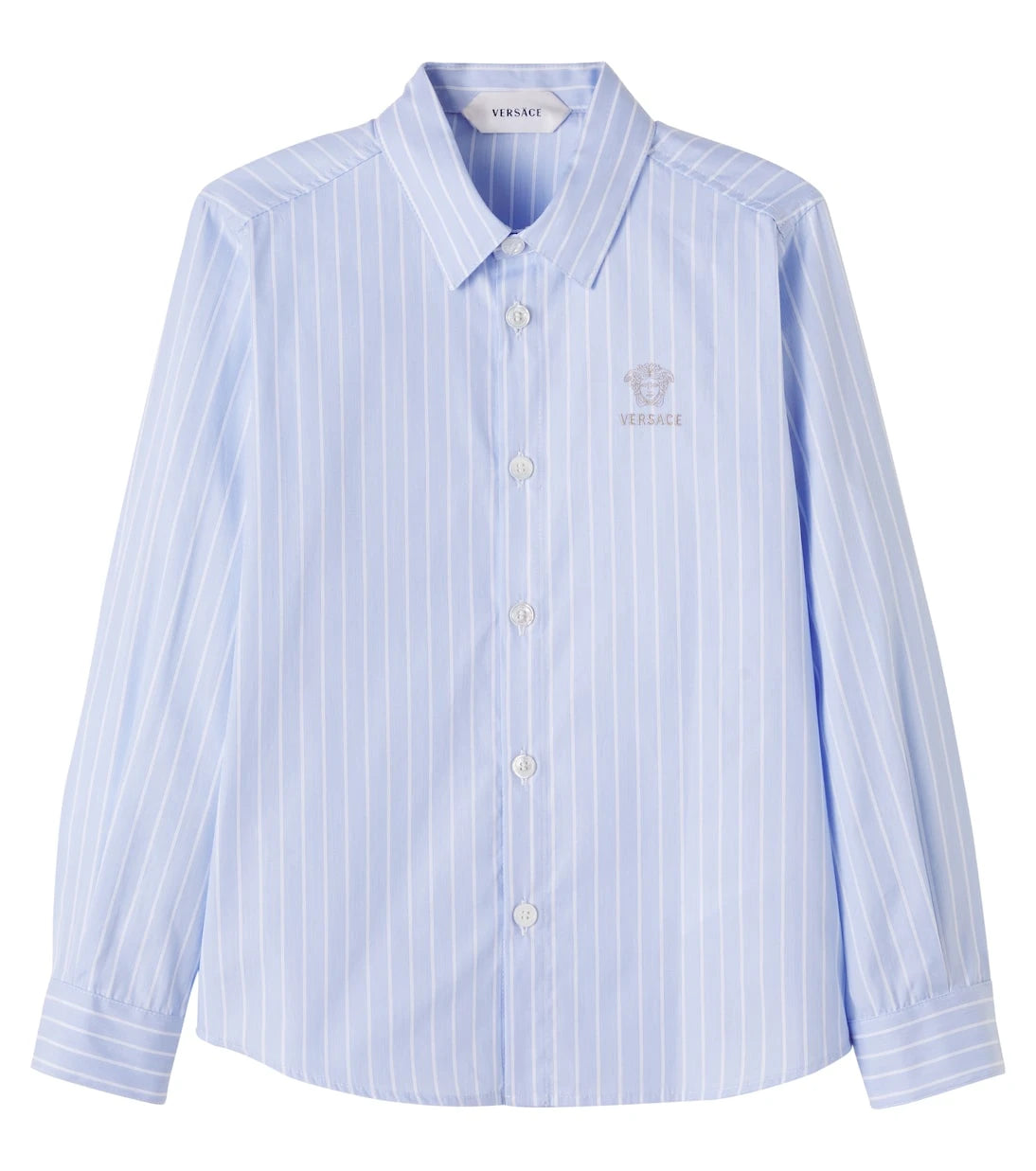 Versace Kids - Medusa striped cotton poplin shirt