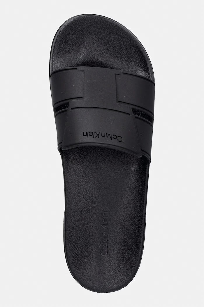 Calvin Klein açık burunlu erkek terlik ayakkabı ESS SLIDE DOUBLE T
