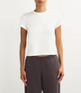 Skims White Cotton-Blend Shrunken T-Shirt