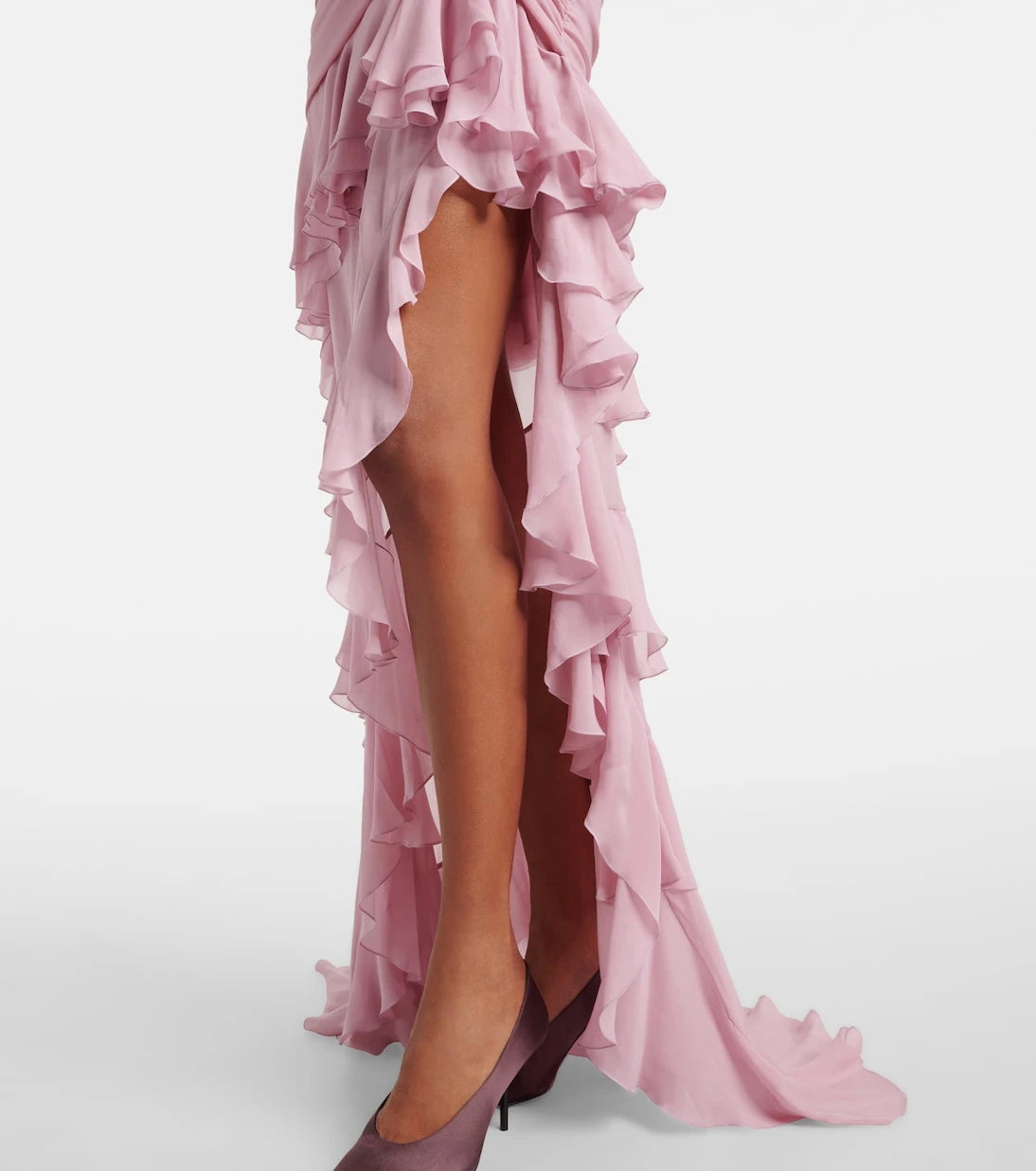 Blumarine - Asymmetric ruffled georgette gown