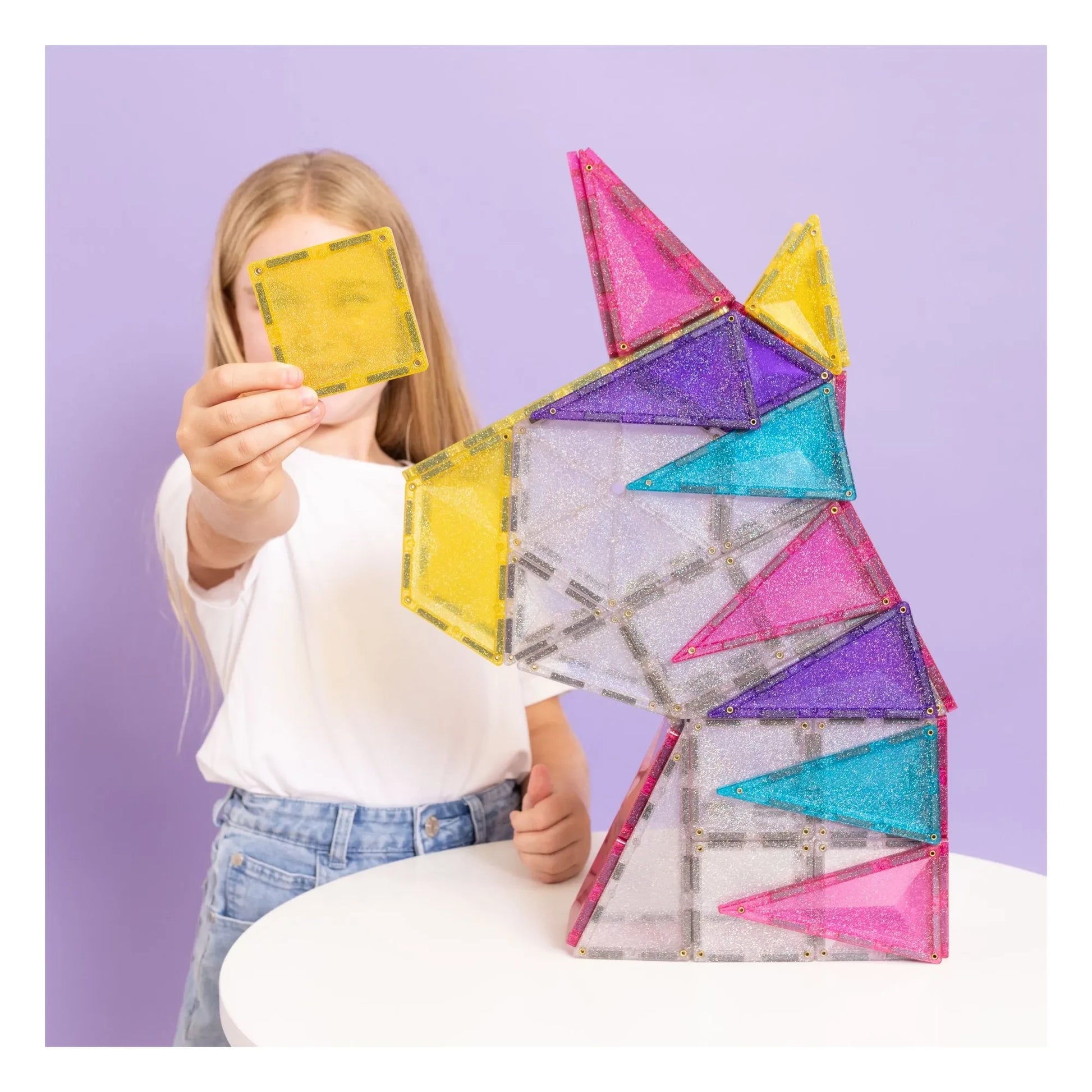 Connetix - Glitter Unicorn pack - 56 pieces | Glitter