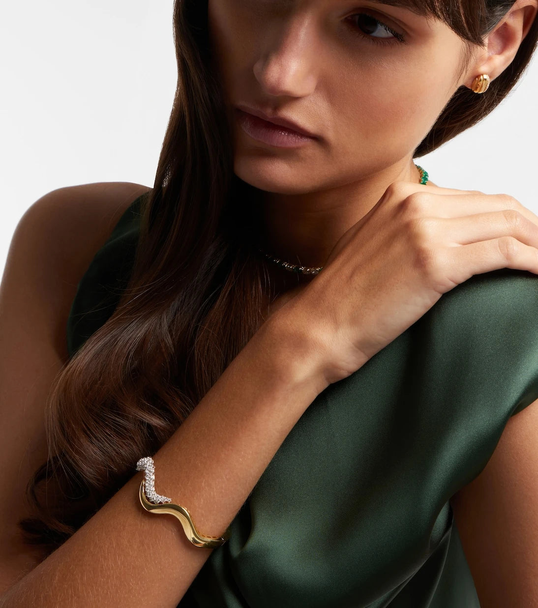 Yeprem - Golden Strada 18kt gold bangle with diamonds