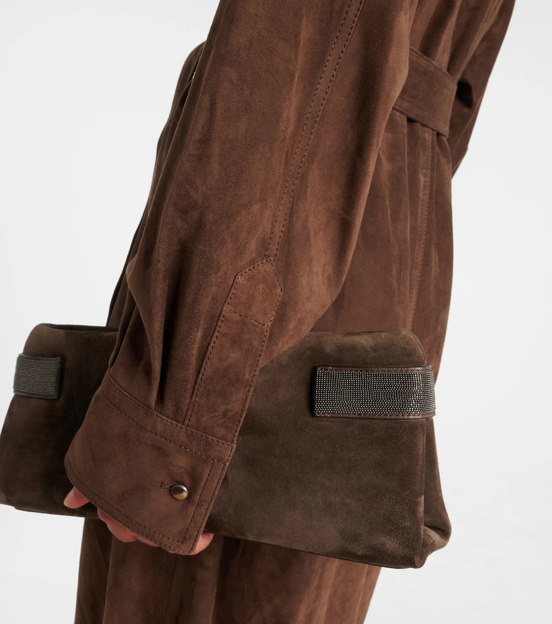 Brunello Cucinelli - Monili belted suede shirt dress