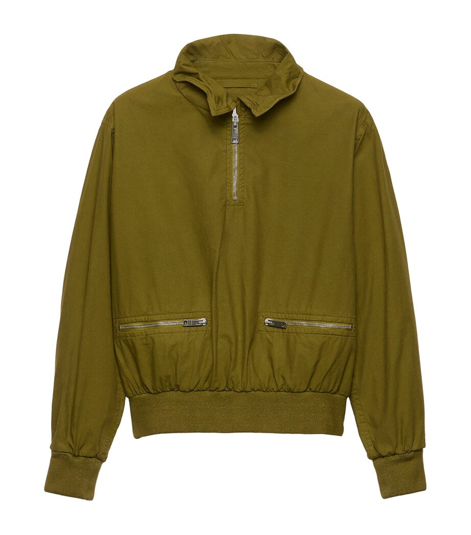 Prada Green Cotton Half-Zip Sweatshirt